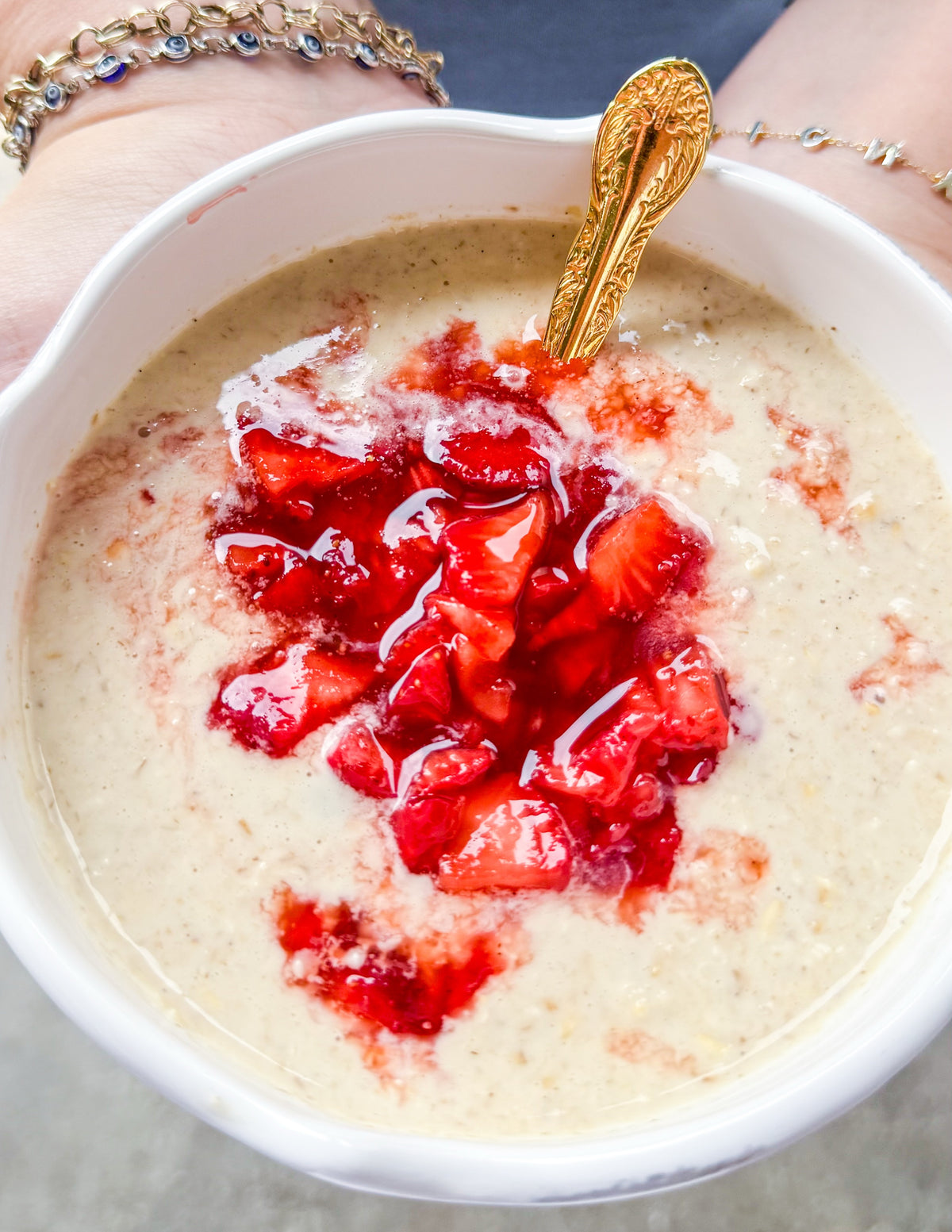 Creole Cream Cheese &amp; Strawberry Overnight Oats