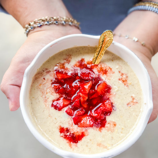 Creole Cream Cheese &amp; Strawberry Overnight Oats