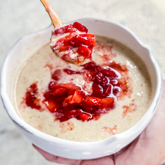 Creole Cream Cheese &amp; Strawberry Overnight Oats