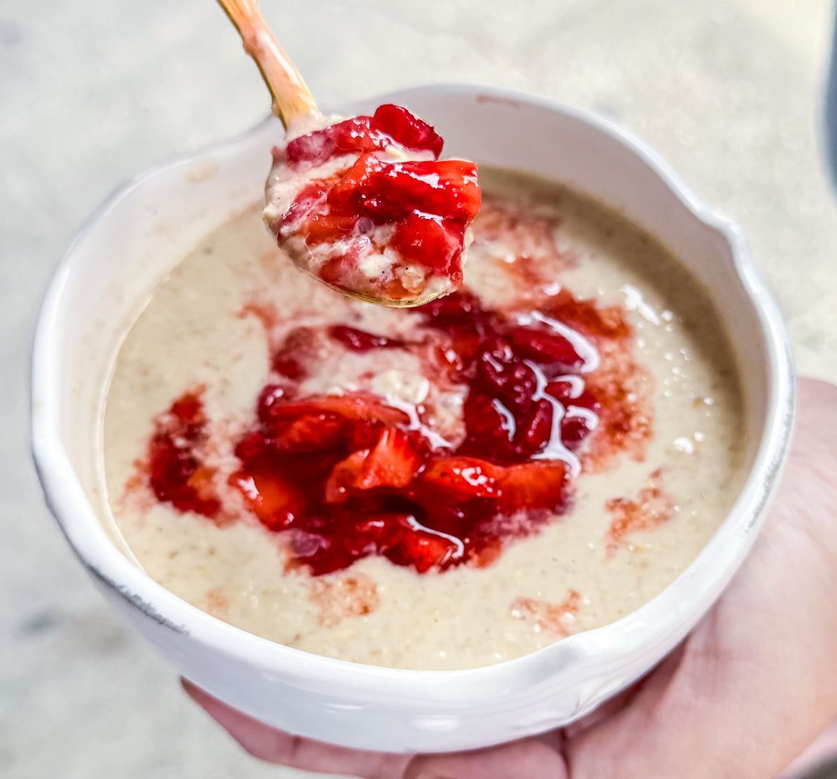 Creole Cream Cheese &amp; Strawberry Overnight Oats