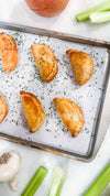Southwest Chicken &amp; Queso Hand Pies - Flaky, golden pastry filled with southwest seasoned chicken, white queso and lime crema for dipping sauce