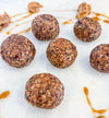 Protein Energy Balls - Rolled oats, almond butter, dates, chia seeds, salted honey, cacao nibs