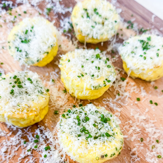 Parmesan, Coastal Cheddar and Chive Egg Bites