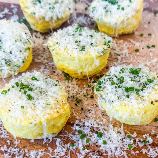 Parmesan, Coastal Cheddar and Chive Egg Bites
