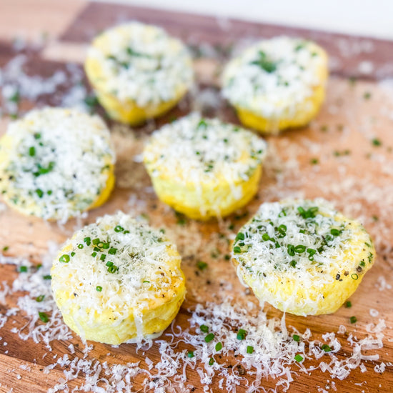 Parmesan, Coastal Cheddar and Chive Egg Bites