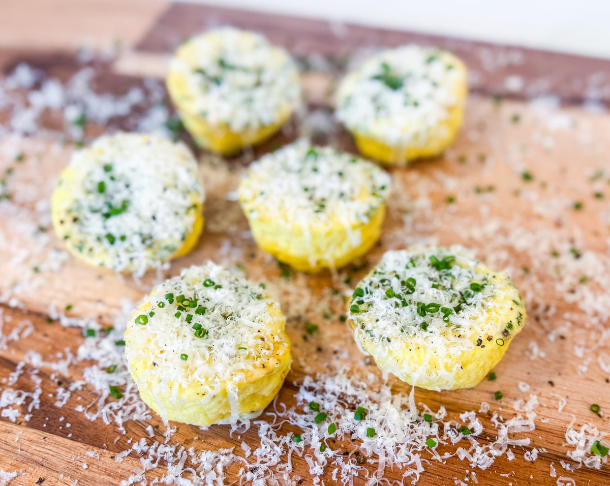 Parmesan, Coastal Cheddar and Chive Egg Bites