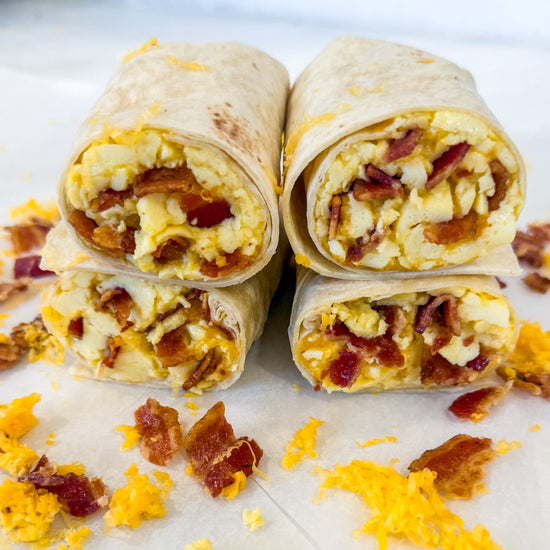 Bacon, Egg and White Cheddar Frozen Breakfast Burritos