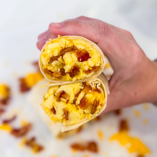 Bacon, Egg and White Cheddar Frozen Breakfast Burritos