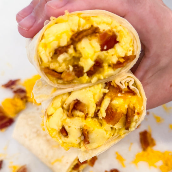 Bacon, Egg and White Cheddar Frozen Breakfast Burritos