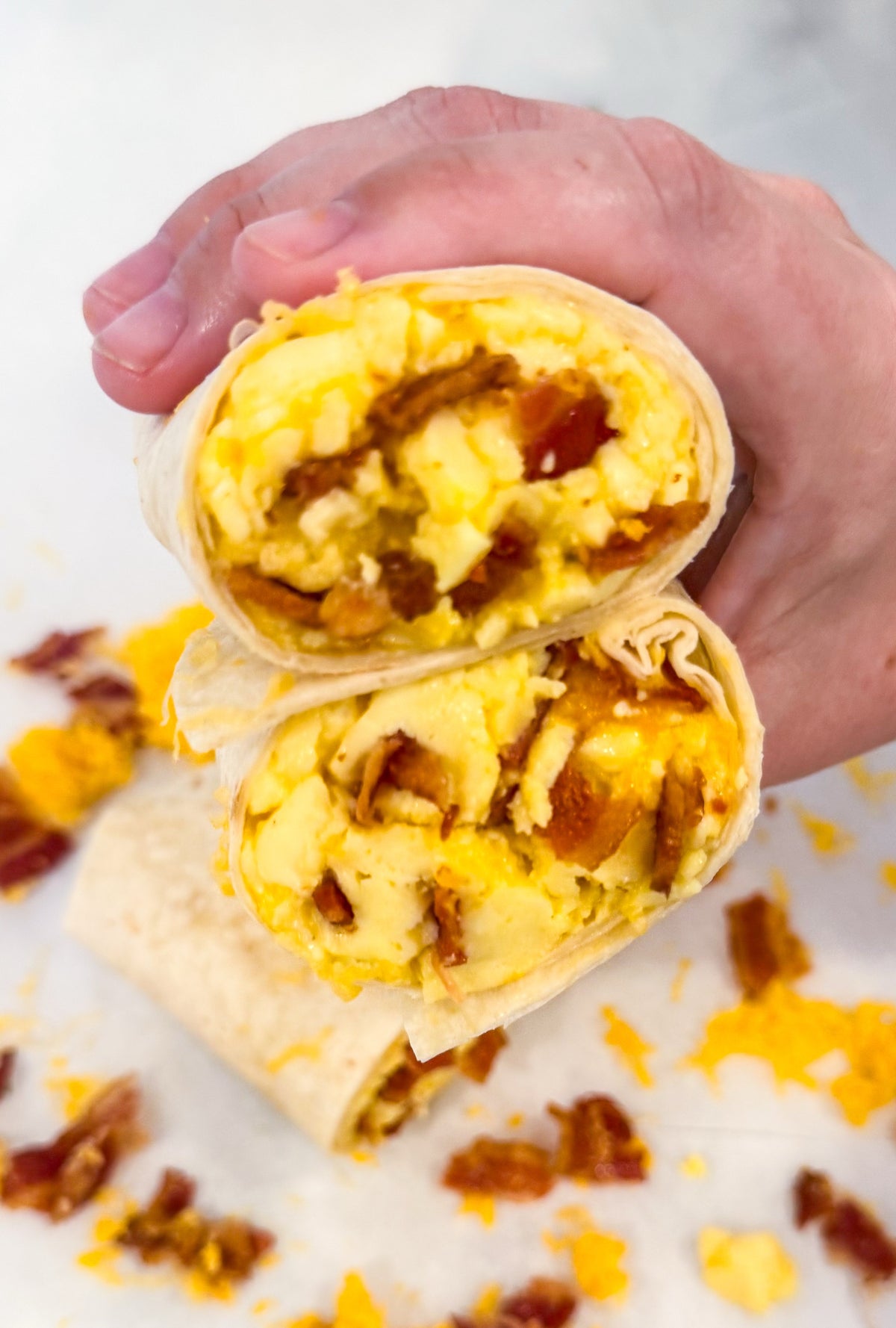 Bacon, Egg and White Cheddar Frozen Breakfast Burritos