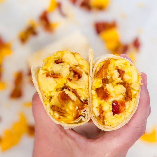 Bacon, Egg and White Cheddar Frozen Breakfast Burritos