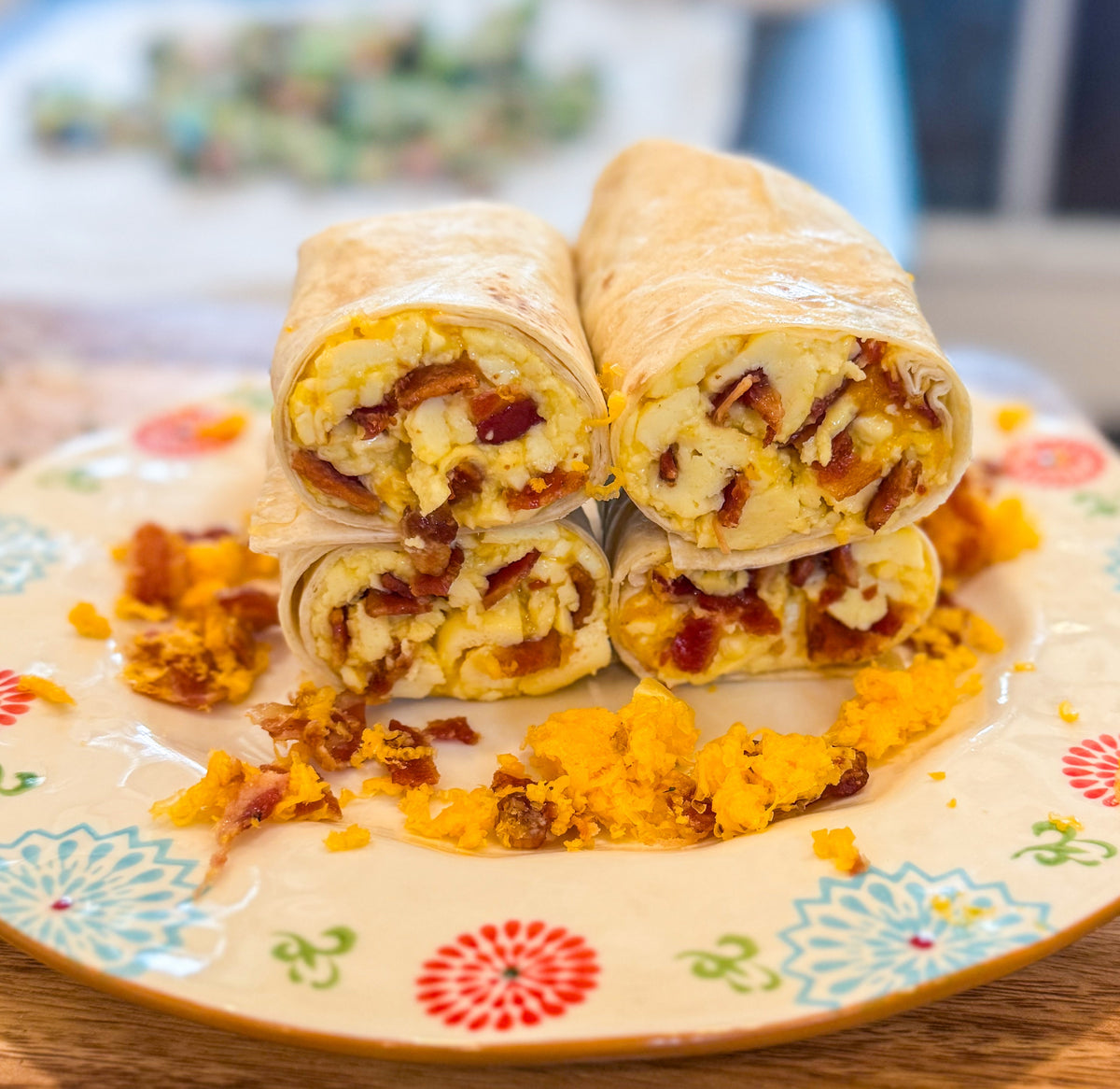 Bacon, Egg and White Cheddar Frozen Breakfast Burritos